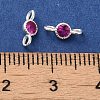925 Sterling Silver Pave Cubic Zirconia Connector Charms STER-Z007-01P-04-3