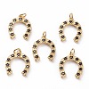 Brass Micro Pave Black Cubic Zirconia Pendants X-KK-C100-14G-1
