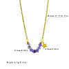 Bohemian Natural Amethyst Star Beads Pendant 304 Stainless Steel Chain Necklaces for Women WG45F40-01-2
