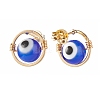 Evil Eye Lampwork Round Beads Stud Earrings EJEW-JE04665-01-2
