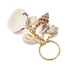 Ocean Style Natural Shell with Synthetic Turquoise Keychains KEYC-JKC01231-03-4