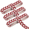 3 Yards Polyester Leaf Jacquard Ribbons SRIB-WH20020-020F-1