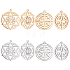 Unicraftale 8Pcs 4 Style Ion Plating(IP) 201 Stainless Steel Pendants STAS-UN0033-03-1