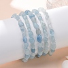 Natural Aquamarine Bead Stretch Bracelets X-BJEW-K213-54-4