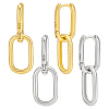 4 Pairs 2 Colors Brass Hoop Earrings EJEW-PH0001-48-1