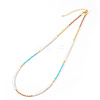 Vintage Short Colorful Glass Seed Beaded Necklace AF0855-2-1