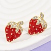 Brass Micro Pave Clear Cubic Zirconia Stud Earrings EJEW-F895-27C-01G-3