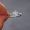 Brass Micro Pave Clear Cubic Zirconia Finger Rings FS-WGF1294-07-2