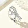 Brass & Clear Cubic Zirconia Finger Rings CU-CBA7E55-08P-1