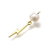 Brass & Natural Pearl Pendants KK-Z093-35G-2