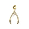 Brass Micro Pave Cubic Zirconia Pendants KK-C090-08A-G-1