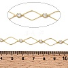 Handmade Brass Pave Clear Cubic Zirconia Rhombus Link Chains CHC-G027-01LG-3