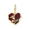 Brass Enamel Micro Pave Cubic Zirconia Pendants KK-U043-11G-01-1