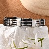 Great Valentines Day Gifts for Boyfriend 304 Stainless Steel Silicone Bracelets BJEW-I129-B-13