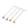 304 Stainless Steel Long Chain with Star Dangle Stud Earrings for Women EJEW-A068-04P-3