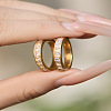 304 Stainless Steel Clear Cubic Zirconia Finger Rings for Women RJEW-Z143-01G-01-1