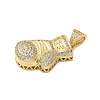 Brass Micro Pave Cubic Zirconia Pendants KK-P293-37G-2