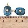 Dyed Natural Blue Agate Pendants X-KK-B157-42F-08-3