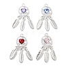 Rack Plating Alloy Rhinestone Pendants PALLOY-F311-19S-1