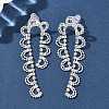Brass Rhinestones Stud Earrings AJEW-D307-01P-4