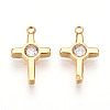 Ion Plating(IP) 304 Stainless Steel Micro Pave Cubic Zirconia Charms STAS-N110-01B-G-1