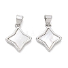 Rack Plating Brass & Natural White Shell Pendants SH-CBAB0A4-13P-1