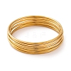 7 cs PVD Vacuum Plating 304 Stainless Steel Bangles Set for Women BJEW-A011-09F-G-1