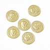 Rack Plating Brass French Coins Charms KK-C007-11G-1