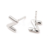Brass Hollow Out Initial Letter Stud Earrings for Women EJEW-A044-01P-Z-2