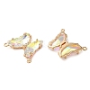 Brass Pave Faceted Glass Connector Charms FIND-Z020-03H-2