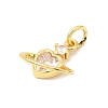 Brass Pave Cubic Zirconia Pendants KK-P343-05G-2