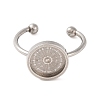 Non-Tarnish 304 Stainless Steel Open Cuff Ring Components X-STAS-S134-01P-04-2
