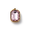High Polished 316 Stainless Steel Faceted Glass Pendants STAS-K258-48G-08-1