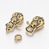 Brass Micro Pave Cubic Zirconia Lobster Claw Clasps ZIRC-L098-046G-2