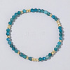 Gemstone & Brass Beads Stretch Bracelets LN0017-5-1