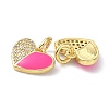 Eco-Friendly Brass Micro Pave Clear Cubic Zirconia Enamel Pendant ZIRC-C021-45G-08-2