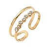304 Stainless Steel Pave Cubic Zirconia Cuff Open Rings CU-CBA46D5-04G-2