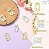 6Pcs 2 Colors Brass Micro Pave Cubic Zirconia Pendants KK-CJ0003-22-3
