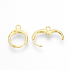 Brass Huggie Hoop Earring Findings X-KK-R071-08G-2