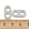 Brass Micro Pave Clear Cubic Zirconia Connector Charms KK-S386-15P-3