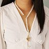 Imitation Pearl Beaded Lariat Necklaces WG9824F-01-2