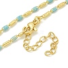 Brass Enamel Column Link Chain Necklaces NJEW-H039-04B-02G-1