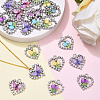 20Pcs 5 Styles Platinum Alloy Glass Pendants FIND-YW0007-61-5