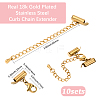 10 Sets Stainless Steel Curb Chain Extender STAS-BBC0008-21A-G-2