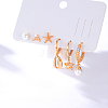 6 Pairs Brass Earring Sets NL6059-3