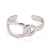 304 Stainless Steel Interlock Knot Shape Open Cuff Ring for Women RJEW-C025-13P-3