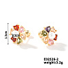 Summer Countryside Style Copper Zirconia Stud Earrings for Women QN0199-4-1