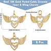 8pcs Brass Micro Pave Cubic Zirconia Pendants KK-BBC0020-22-2