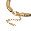 Enamel Evil Eye Link Bracelet with Flat Snake Chains BJEW-P284-06B-G-4