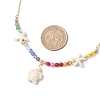 Beach Synthetic Turquoise Turtle Starfish Pendant Necklaces NJEW-JN05251-3